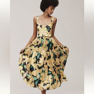 Hutch Midi Belted Floral Tiered Dress | NET | 2P